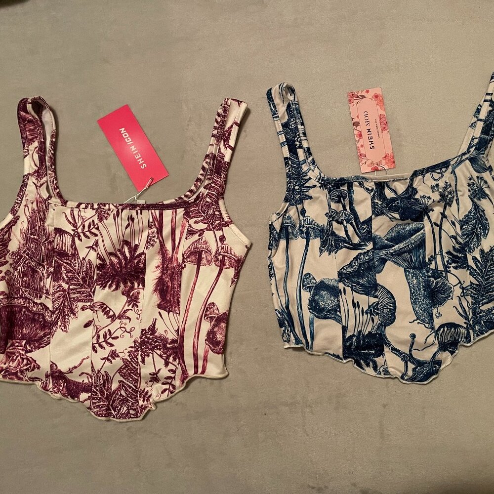 Shein, Size XS (or 2 Shein) Two Tanks, Beautiful Patter, New.